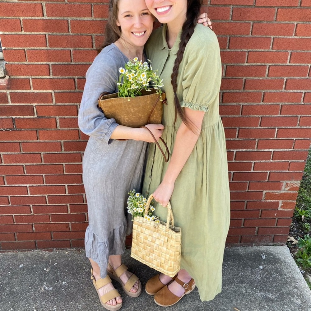 Zara Midi Maxi Linen Green Dress Puff Sleeve